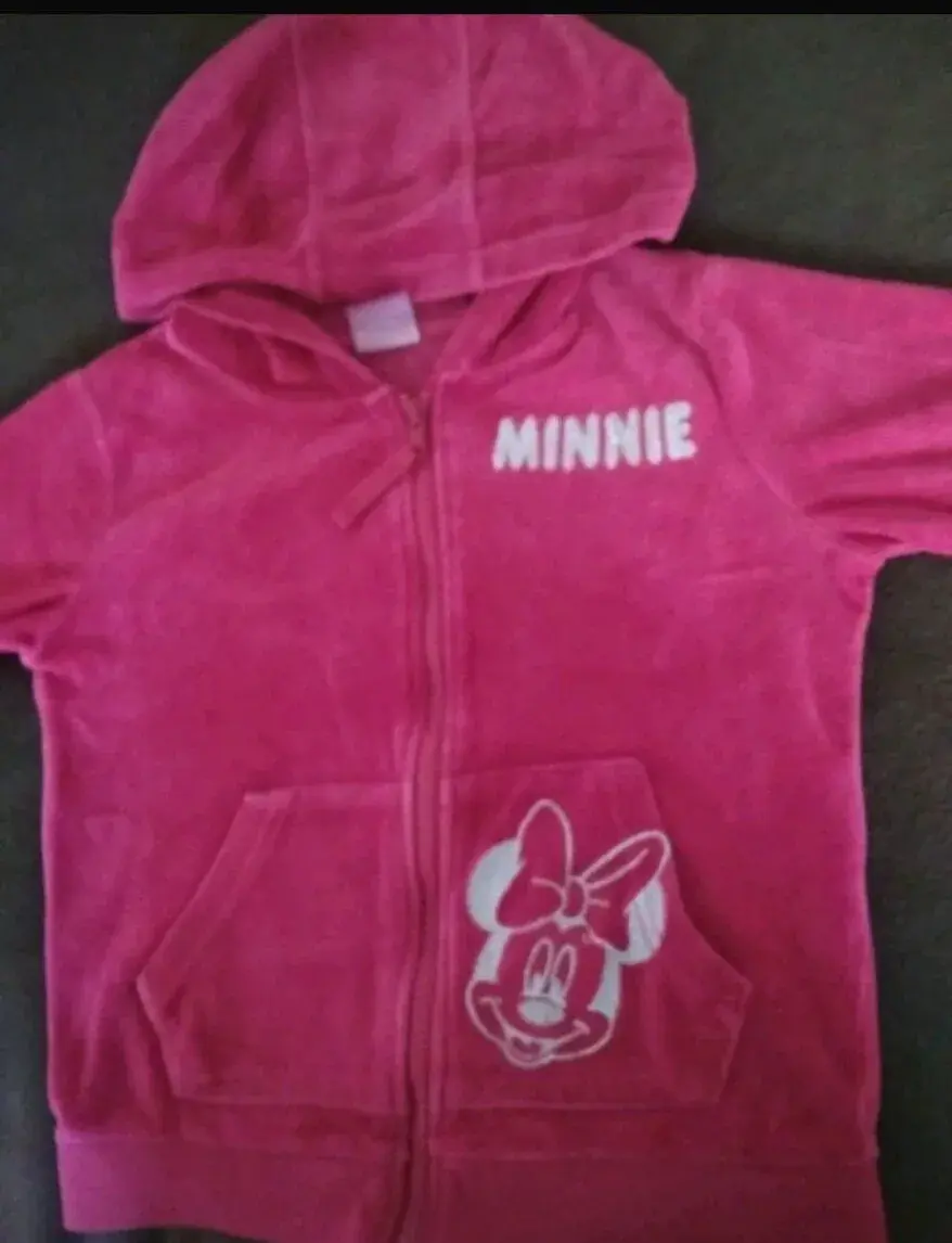 Růžová mikina s kapucí s Minnie 110/116