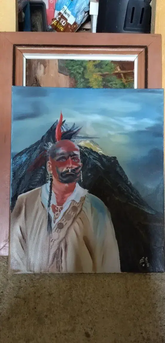 P: obraz s indiánem