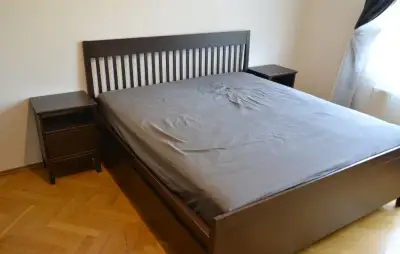 Postel IKEA IDANAS se šuplíky, noč. stolky + Matrace Valevag