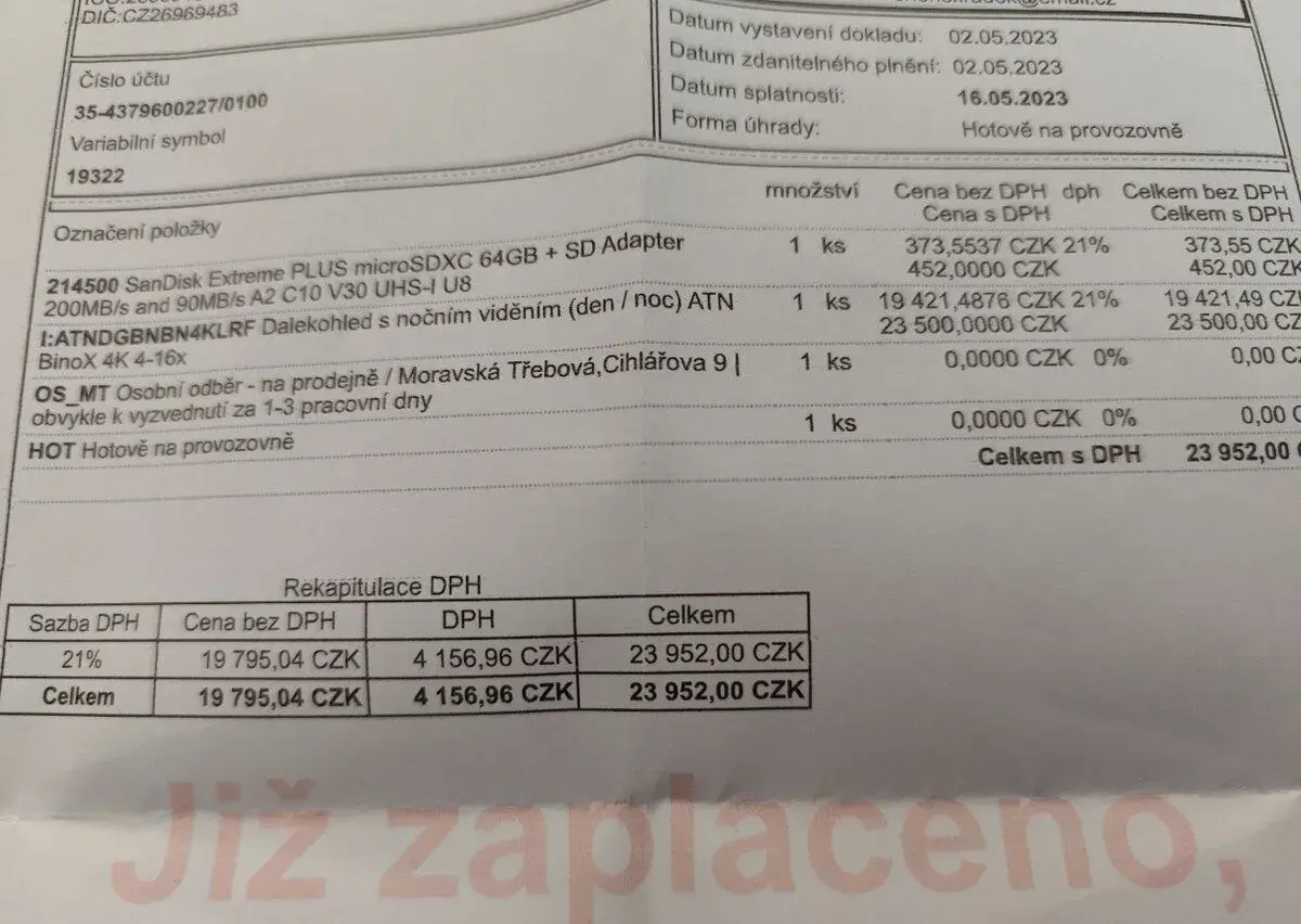 Noční vidění ATN