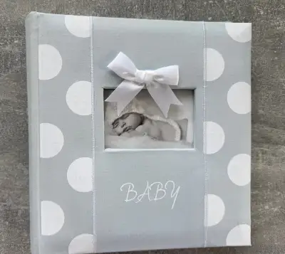 Dětské fotoalbum BABY – modré s látkovým potahem
