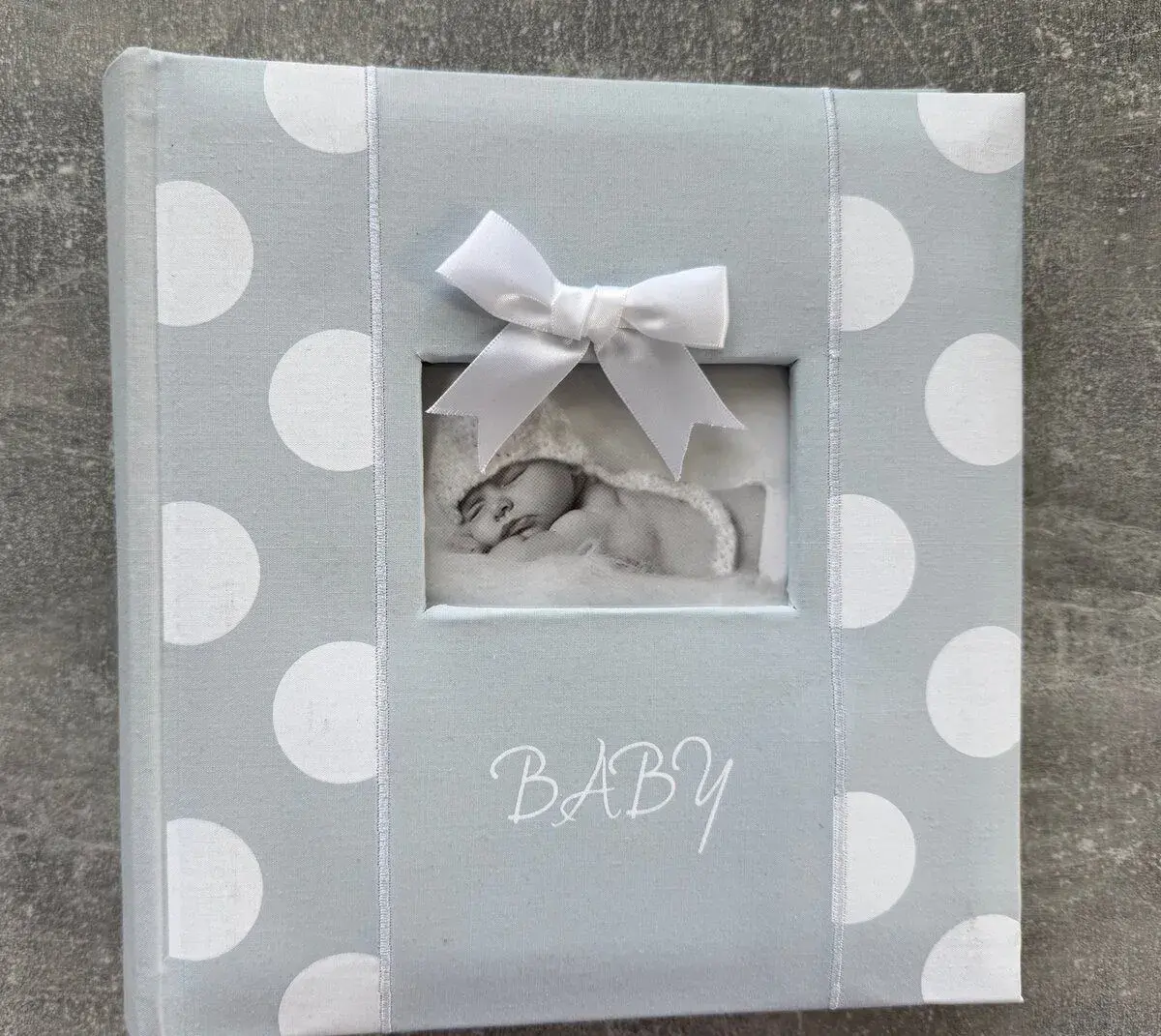 Dětské fotoalbum BABY – modré s látkovým potahem