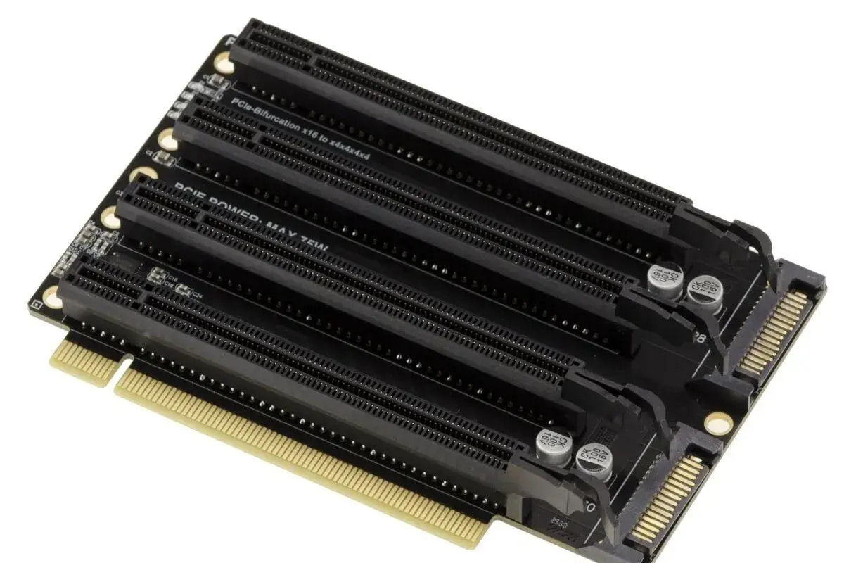 Riser PCIe PCI-e x16 na 4x PCIe x4 splitter pro grafické kar