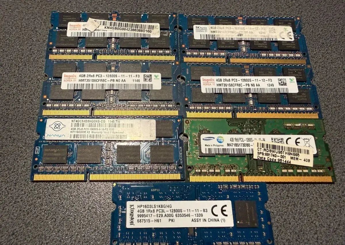 RAM DDR3 4GB SO-DIMM 1333/1600 MHz – více kusů – 125 Kč/ks