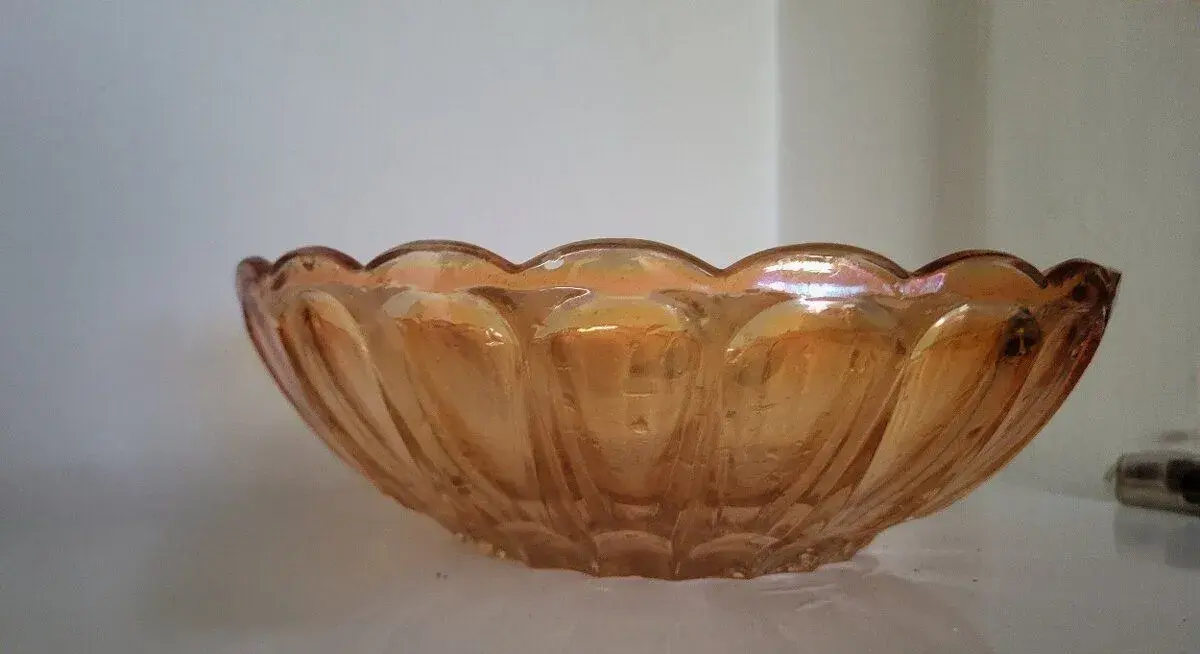 Starožitná mísa ambrové sklo Art Deco 25 cm/11 cm
