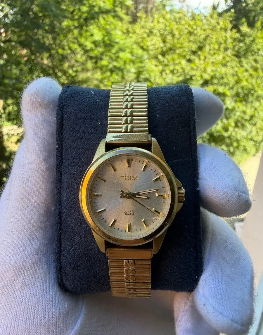 Dámské pozlacené hodinky PRIM Quartz 10 ATM (nová baterie)
