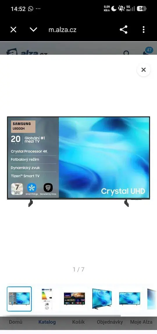 75" Crystal UHD UE75U8072F