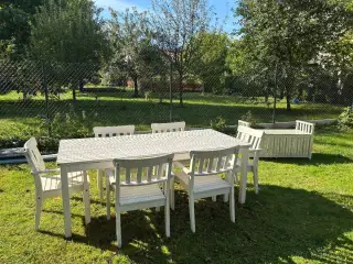 Zahradní jídelní set – stůl + 6 židlí + lavice