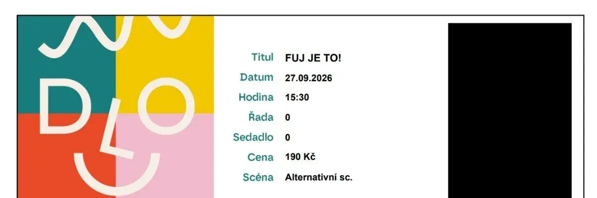 3 vstupenky na divadelní představení Fuj je to