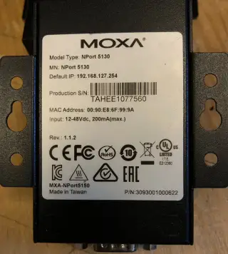 MOXA NPort 5130 převodník RS-422/485 na Ethernet