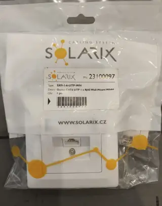 Solarix CAT6 UTP - jednoduchá zásuvka RJ45
