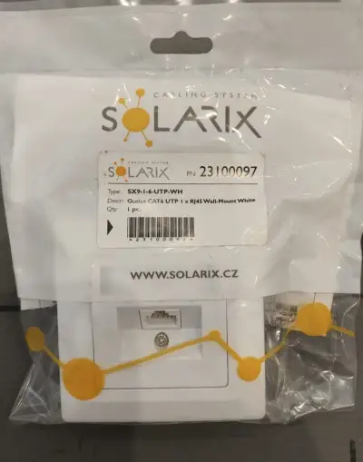Solarix CAT6 UTP - jednoduchá zásuvka RJ45