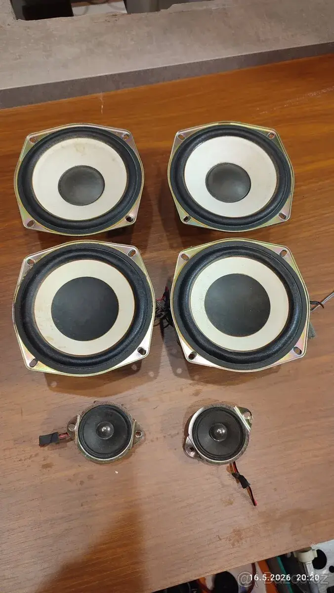 4x reproduktor středobasový - 13 cm + 2x výškáč 5,5cm