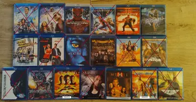 Blue-ray (150Kč/1ks) a DVD filmy (50Kč/1ks)