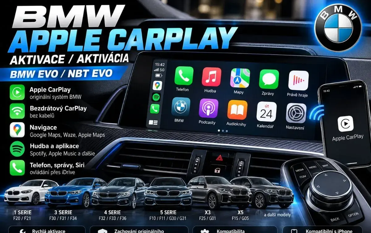 AKTIVACE APPLE CARPLAY pro BMW – EVO / NBT EVO -> CELÁ ČR