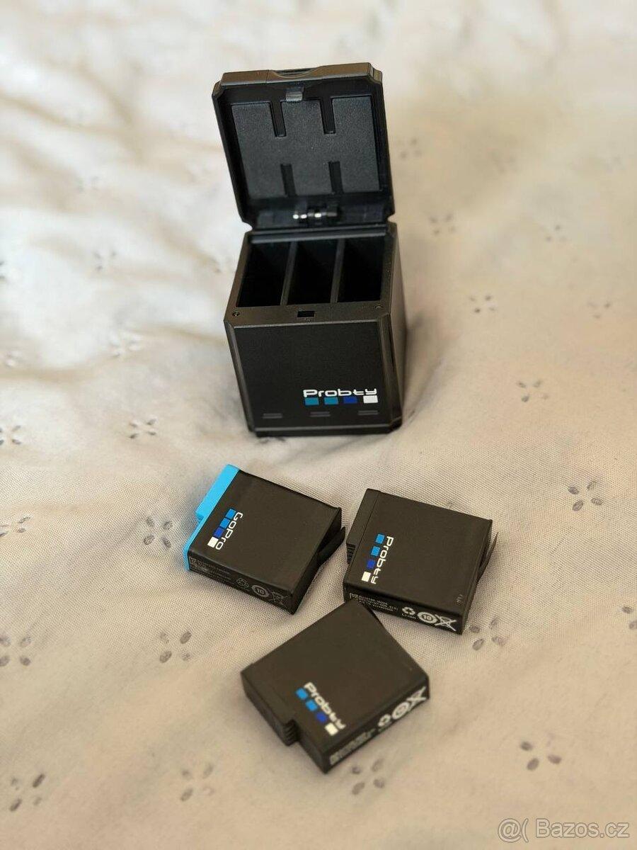 Nabíjecí box Probty společně se 3 bateriemi pro GoPro