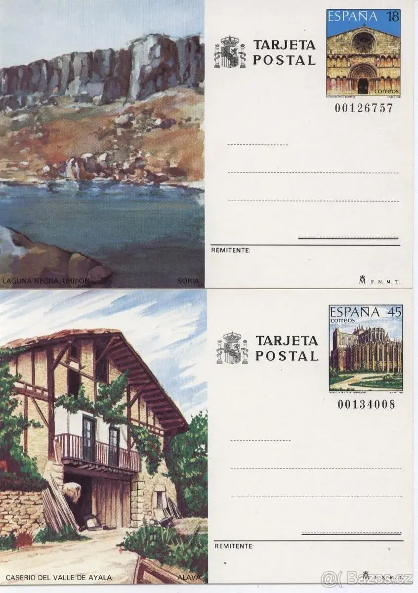 4 dopisnice Španělska 1989 - 1990