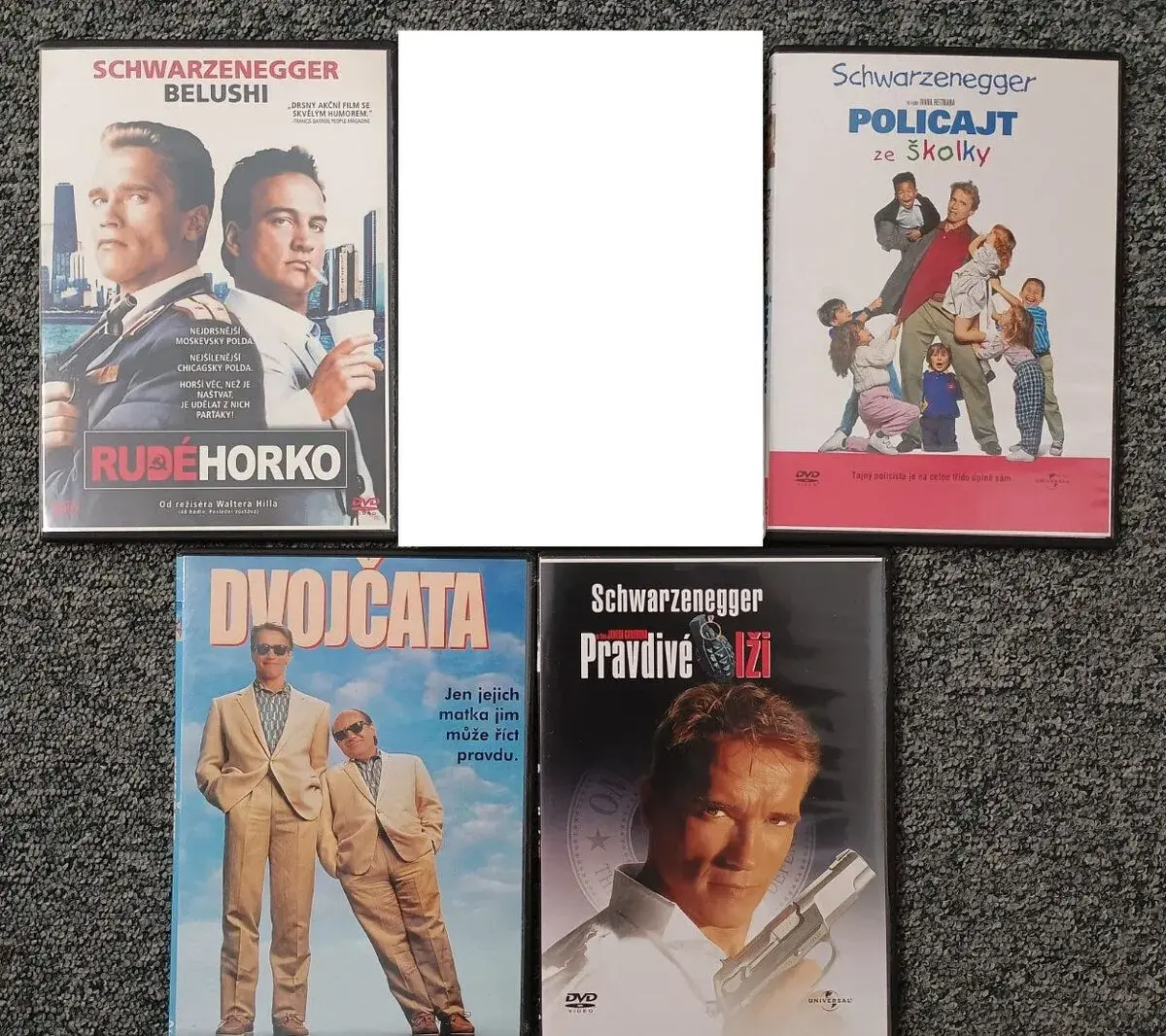 4x DVD filmy Arnold Schwarzenegger v krabičkách