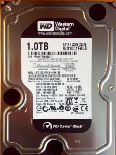 1 TB sata disk WD1001FALS 32 MB cache 7200RPM