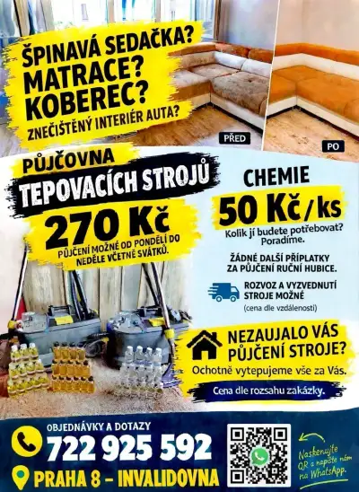 Půjčovna tepovácích strojů a služba v jednom