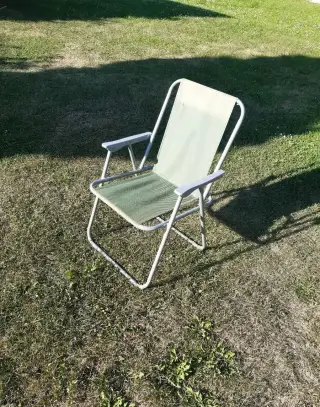 Židlička skládací zelená - kovová kostra + plátěný potah