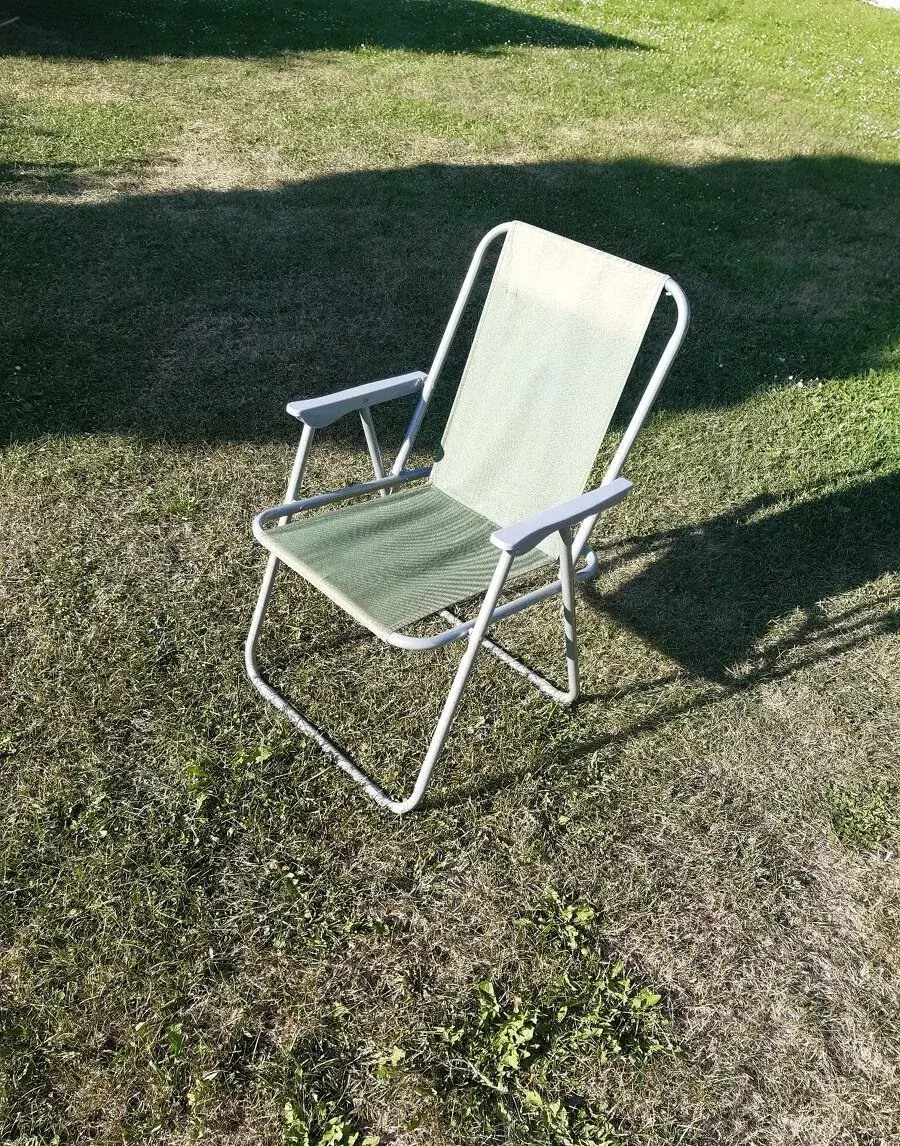 Židlička skládací zelená - kovová kostra + plátěný potah