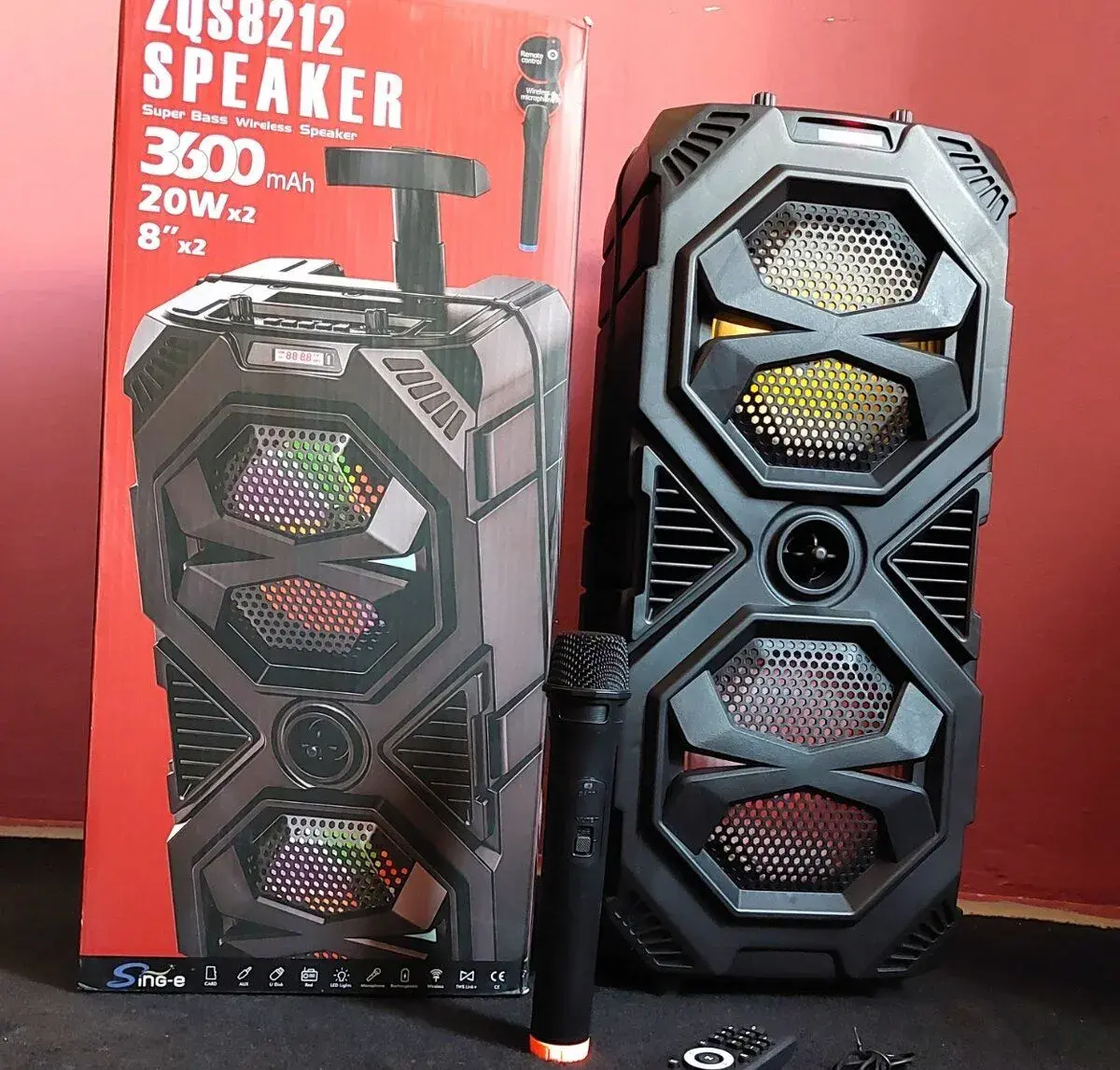 59cm bluetooth reproduktor, 40W, bezdrátový mikrofon - nové