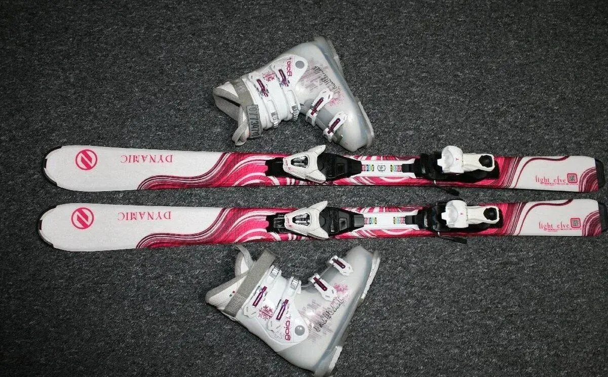 dívčí lyže Dynamic Elve 130 cm , lyžaky Rossignol