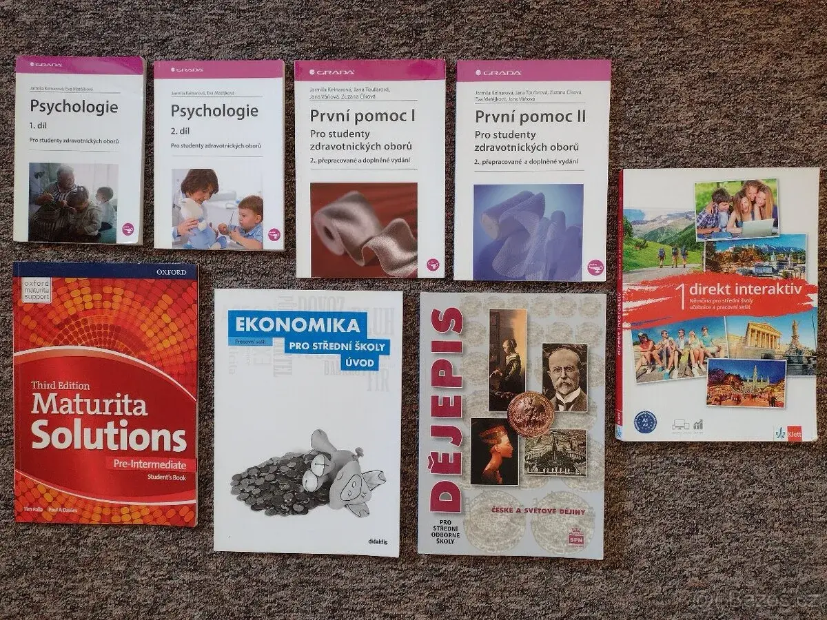 Psychologie, První pomoc, Dějepis, Ekonomika, Solutions