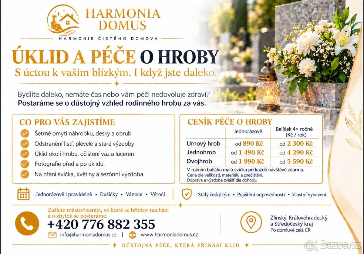 Úklid hrobů a pravidelná péče – celá ČR