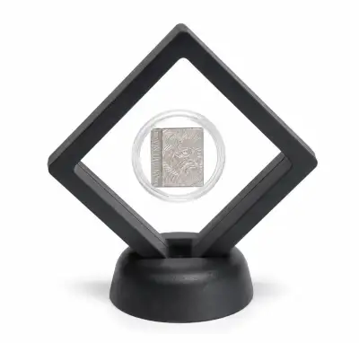 Rámeček na minci 3D box 70 mm černá + kulatý stojánek