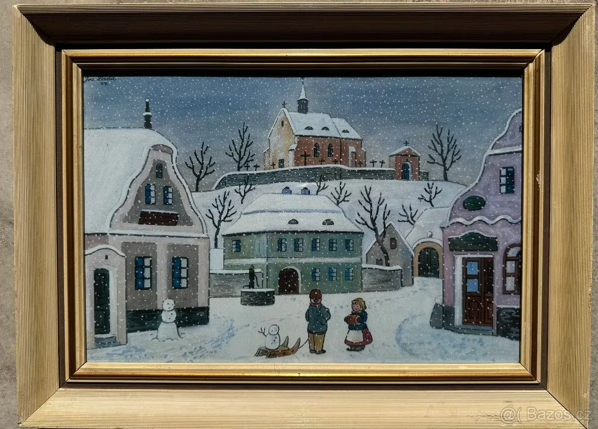 Josef Lada - 1944 - Náves v zimě