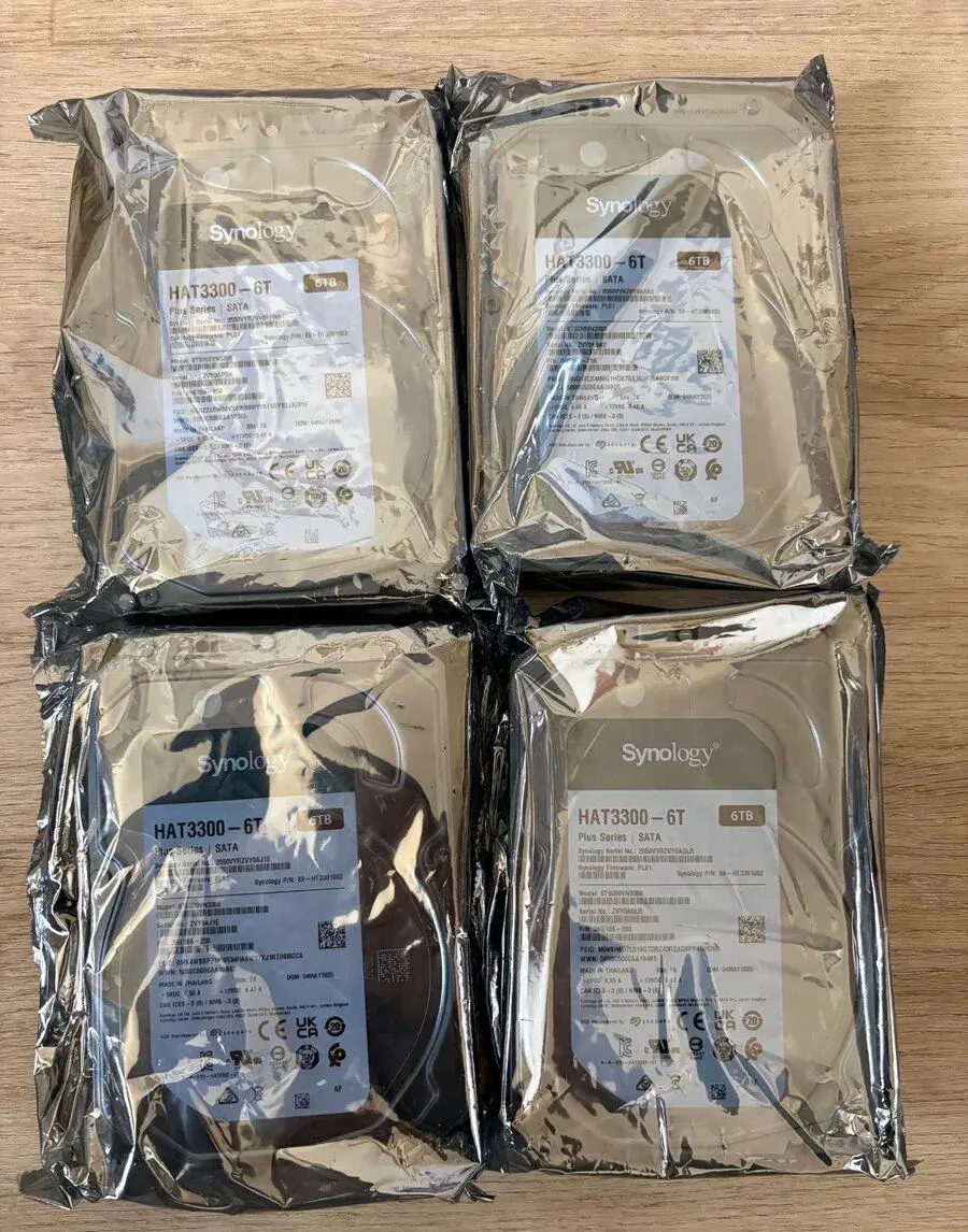 4× Synology HAT3300-6T 6TB – nové, nepoužité