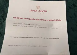 Rodinou vstupenku Zámek Loučeň