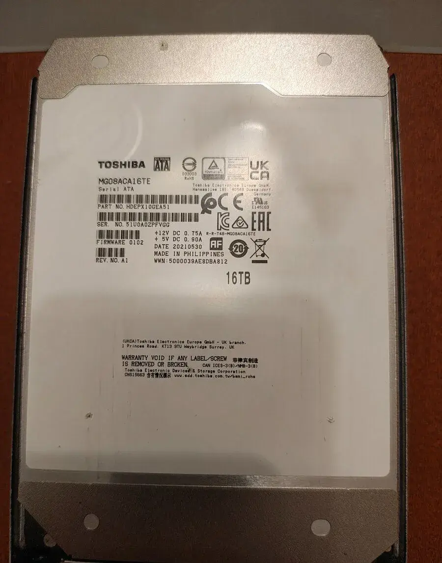 Toshiba MG08ACA16TE 16TB SATA – serverový HDD