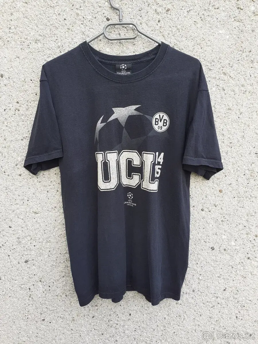 Vintage Borussia Dortmund tričko UCL BVB černé pánské unisex