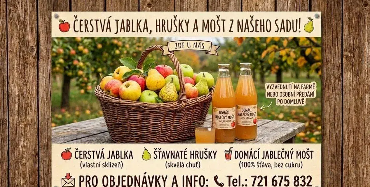 Jablka, hrušky, jablečný mošt