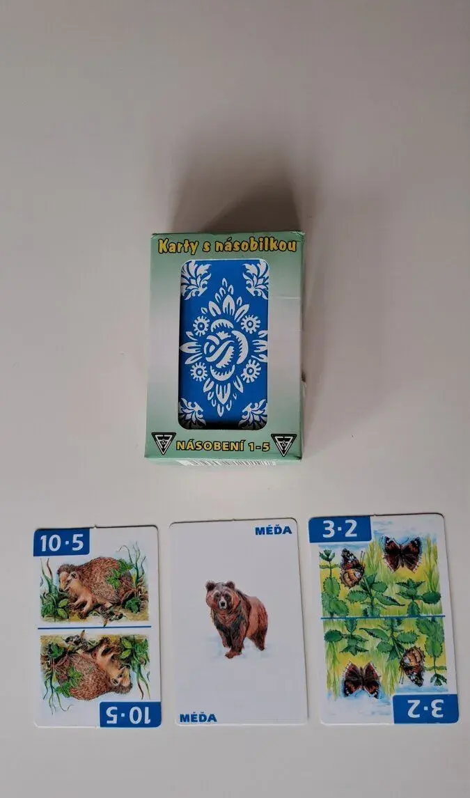 Karty s násobilkou Flössler.