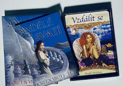 Andělé a svatí, Doreen Virtue, kniha+44 karet jako nové