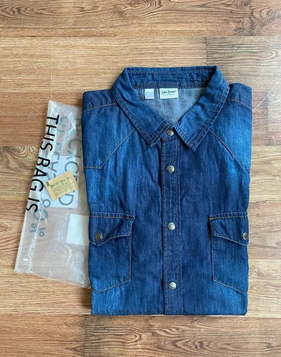 Nová pánská jeans košile John Baner - dl. rukáv, 41/42