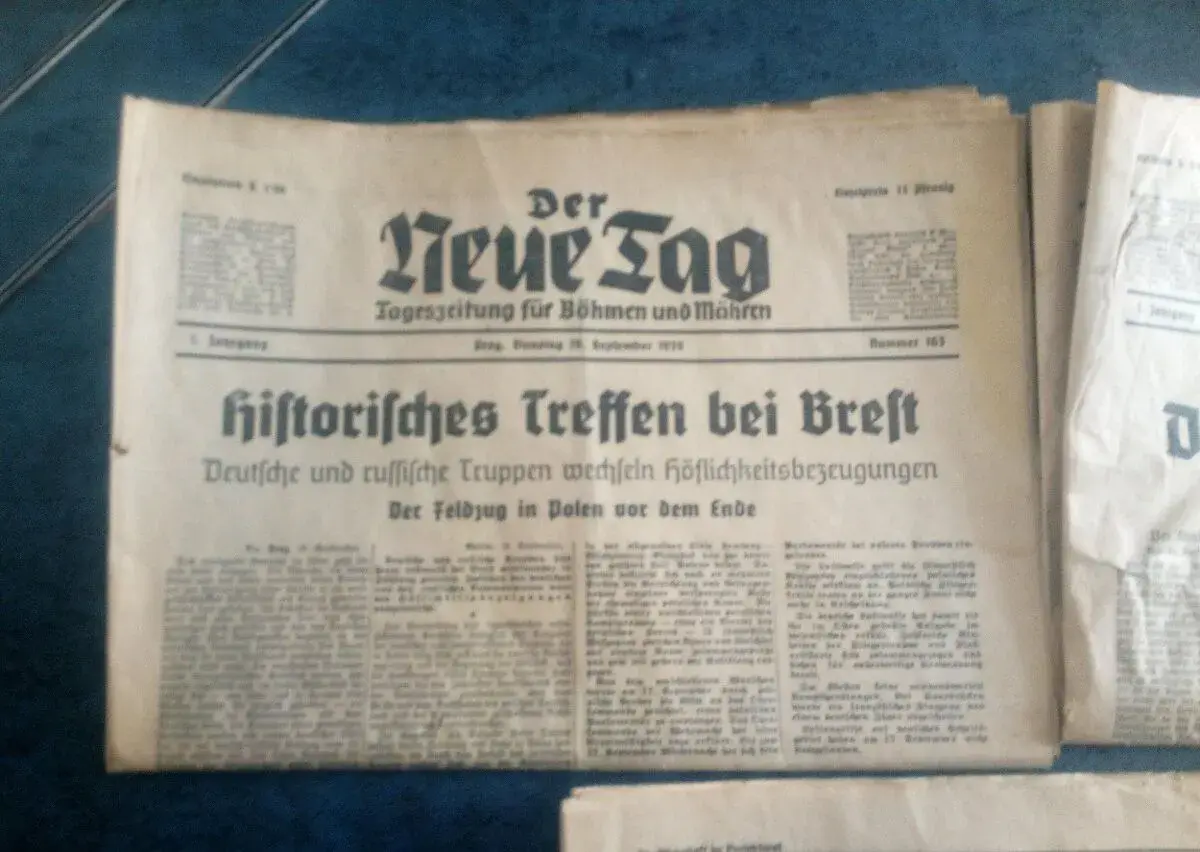 noviny z roku 1939