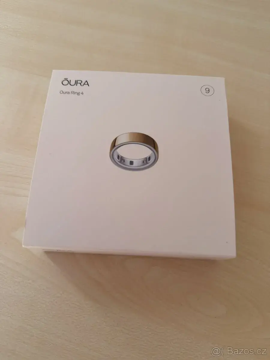 Oura Ring 4 Gold, velikost 9, kompletní balení