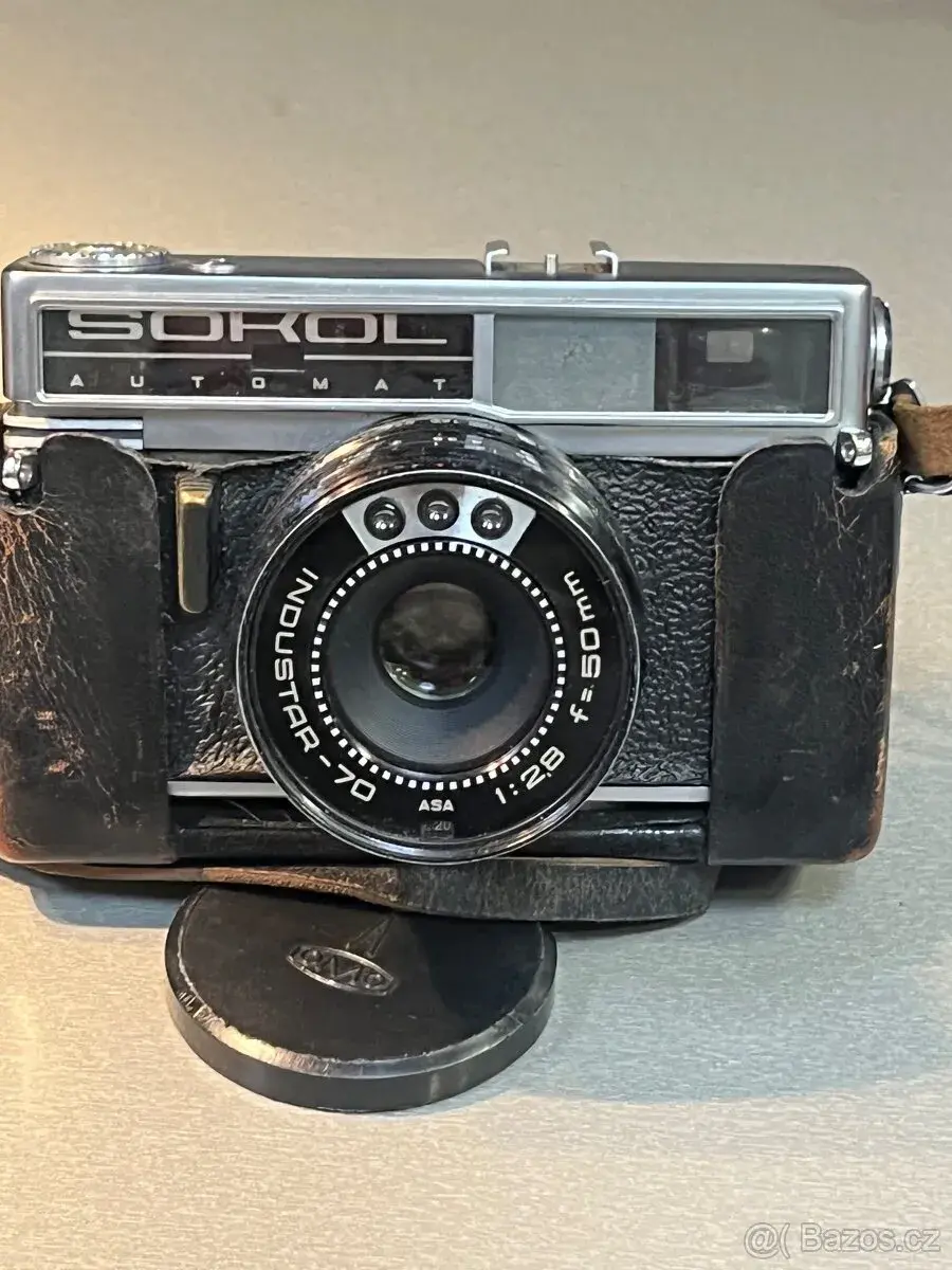 Ruský fotoaparát Sokol Automat + Industar-70 2,8/50 + pouzdr