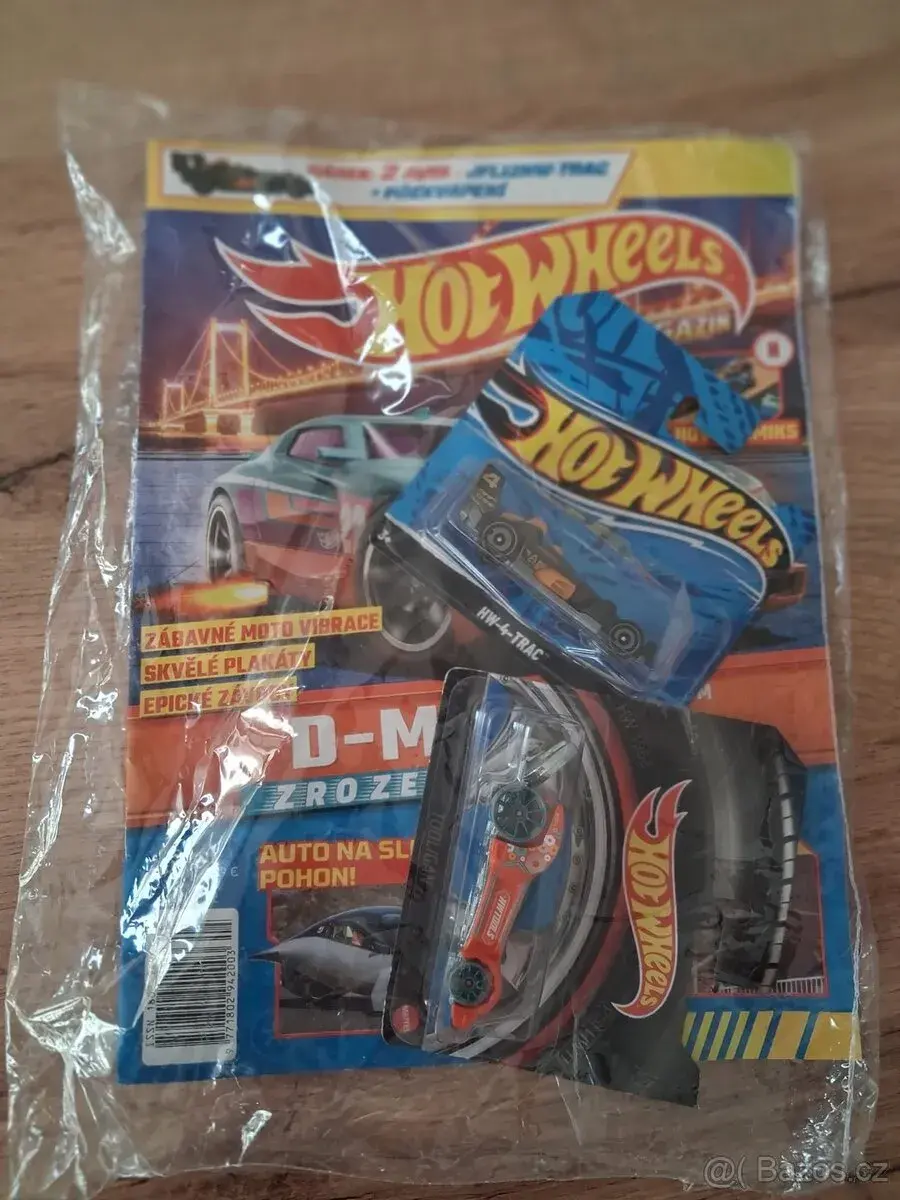 Časopis Hotwheels + dvě autíčka