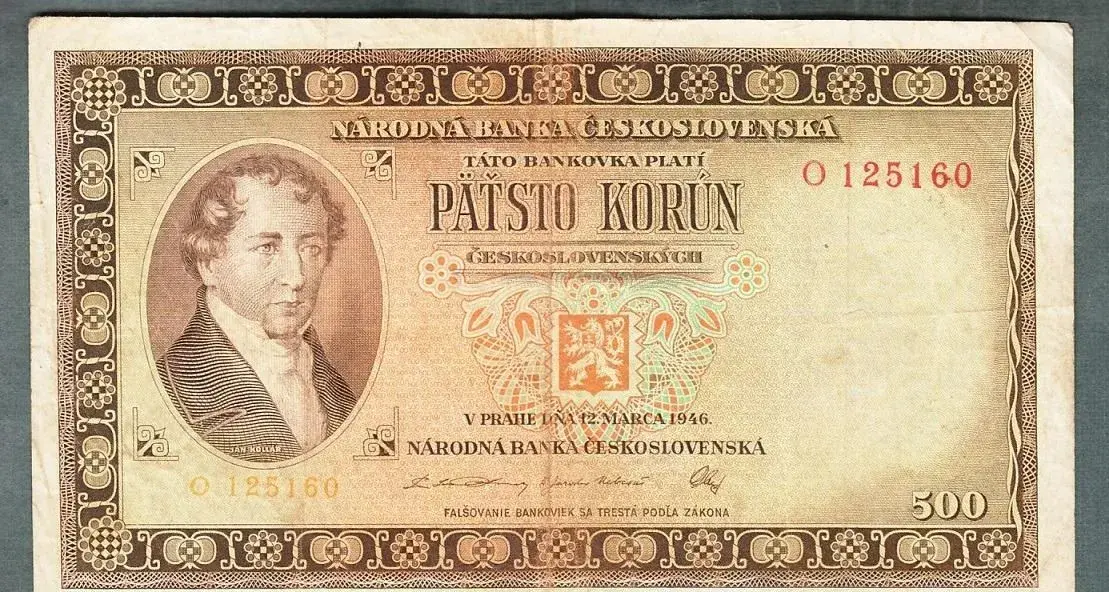 Staré bankovky 500 kčs 1946