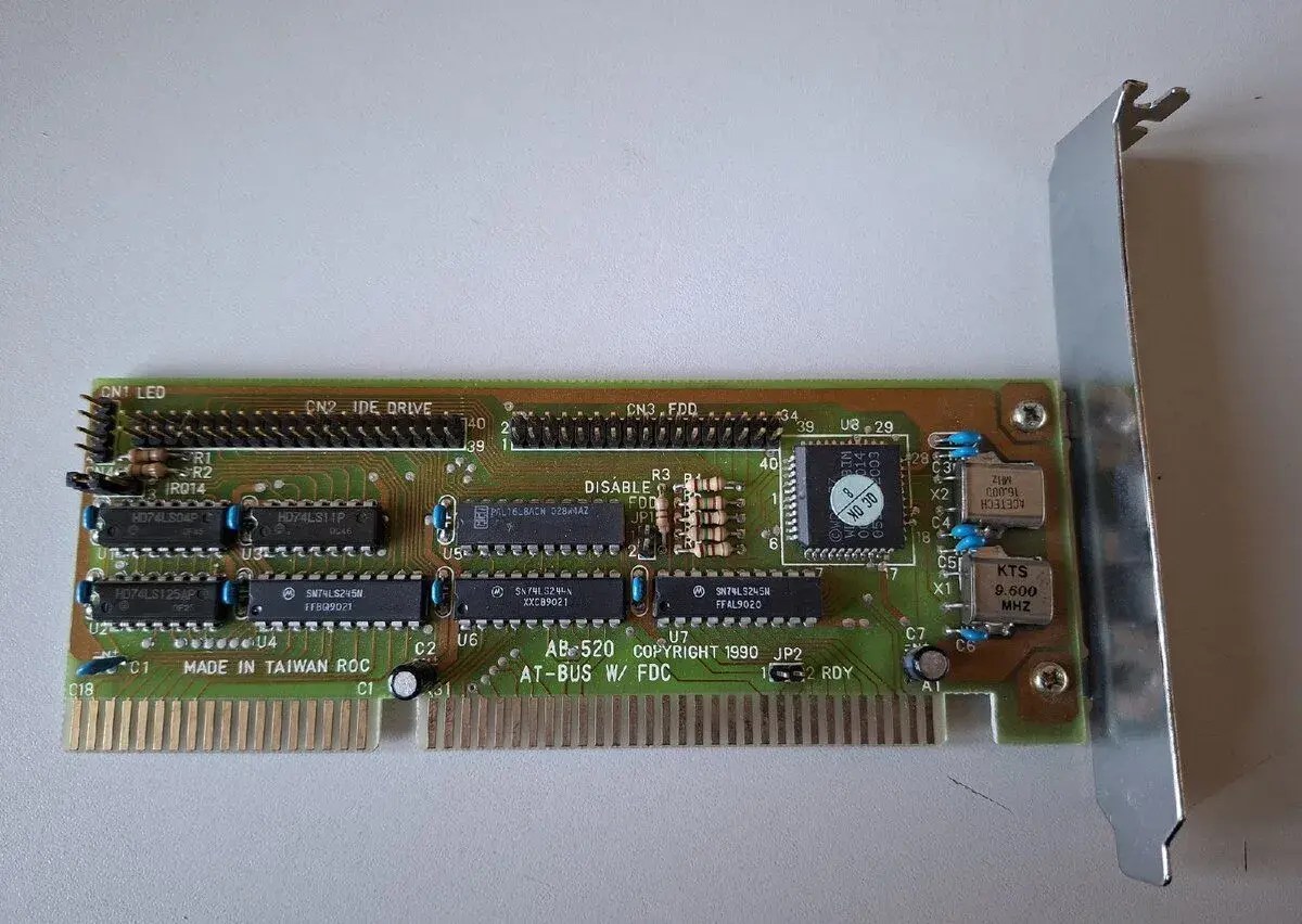 Retro ISA řadič disků AB-520 (IDE + FDC / Floppy)