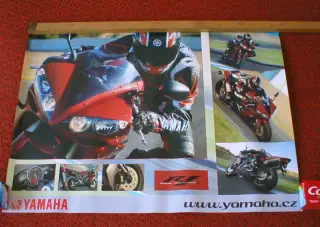 PLAKÁT MOTO YAMAHA, stav velice zachovalý
