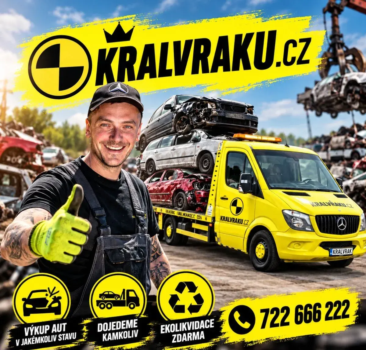 Odvoz starého nebo nepojízdného auta - kralvraku - autovrak
