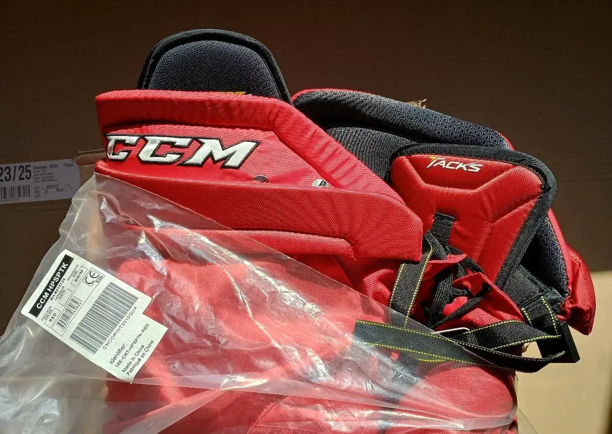 NOVÉ profi kalhoty CCM Super Tacks SR vel. M červené