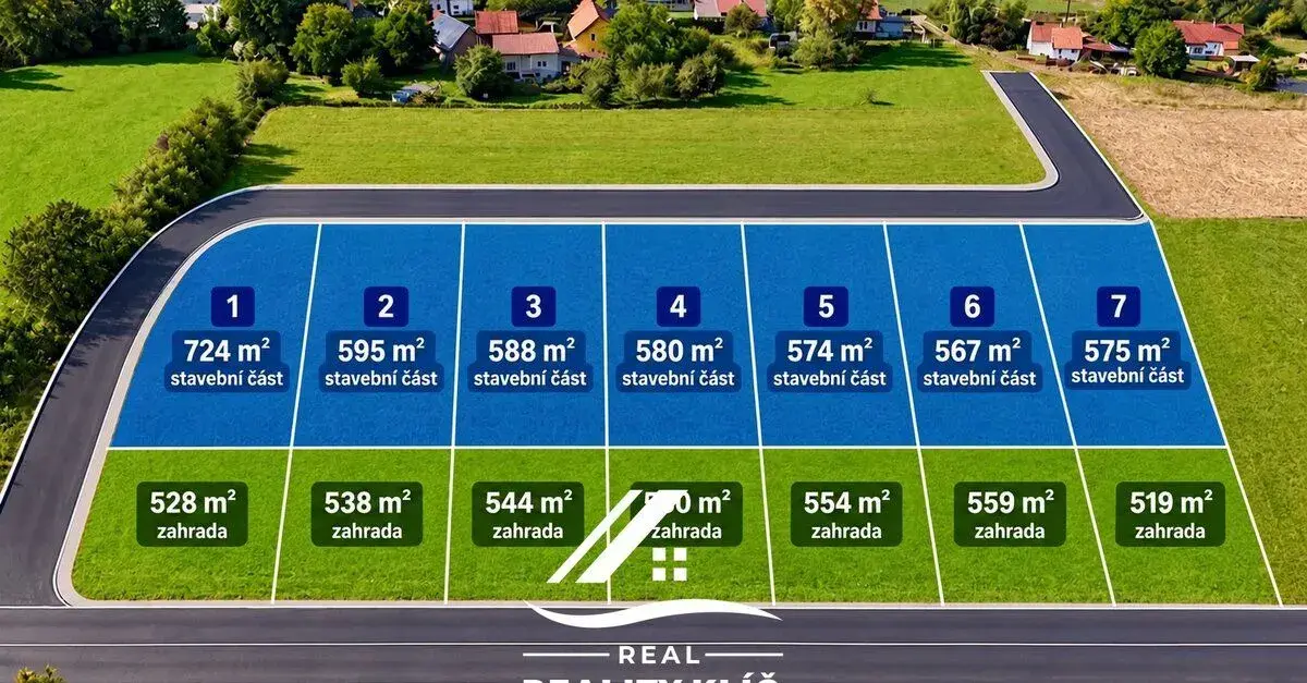 Prodej 7 stavebních pozemků v obci Skotnice u Ostravy